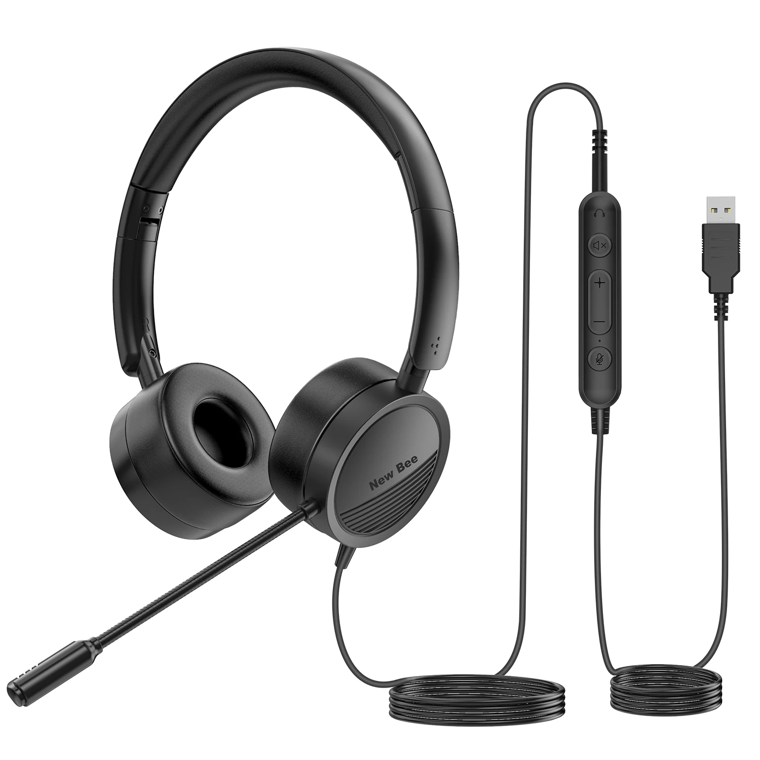 

KINGSTAR 3.5mm USB Wired Headphones with Microphone Business Headset with Mic Mute Noise Cancelling for Call Center Headsets