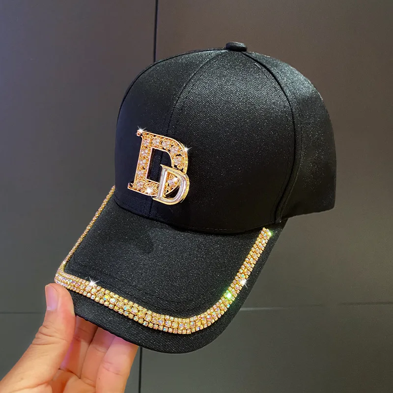

1 Pcs Fashion Brand Diamond D Letter Baseball Cap For Women Summer Outdoor Sun Protection Hat 2021 Autumn Casual Ladies Caps