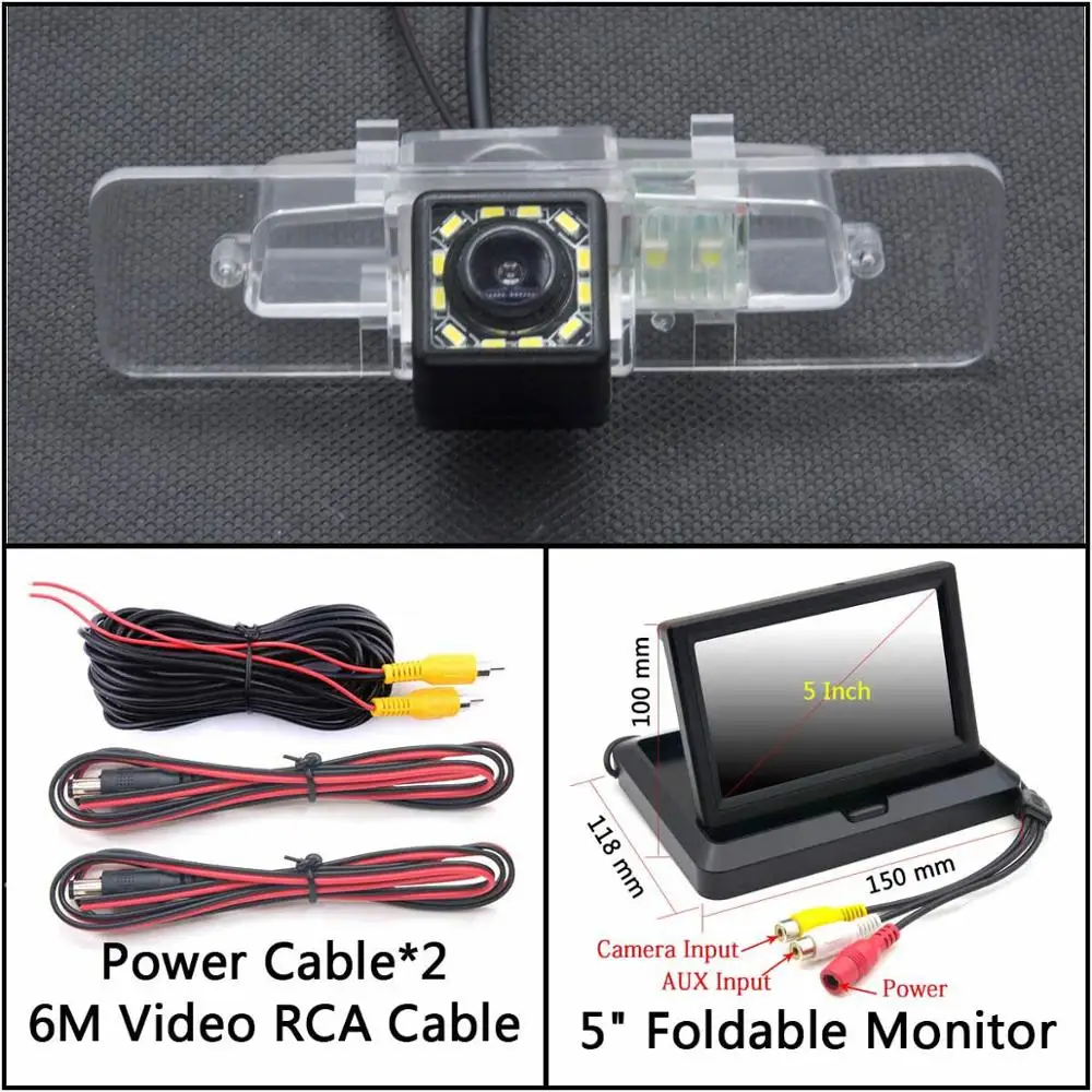Cam N 5 inch Fold 12 Светодиодный свет обратный вид сзади Камера для Subaru Legacy 2000 2001 2002 2003 2004 2005 2006 2007 2008 2009 2010 2011 2012 - Название цвета: Cam N 5 inch Fold