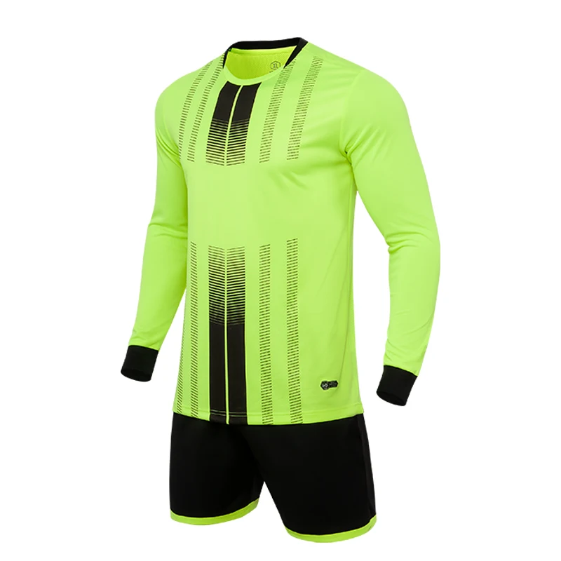 Мужская зеленая футбольная майка с длинным рукавом оранжевая Футбольная форма