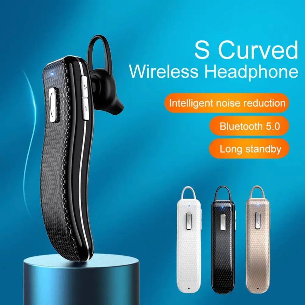 

TWS S1 Earphone Bluetooth 5.0 Noise Reduction S Curved Wireless Headphone for Phone Universal HD Sound Quality Waterproof Design
