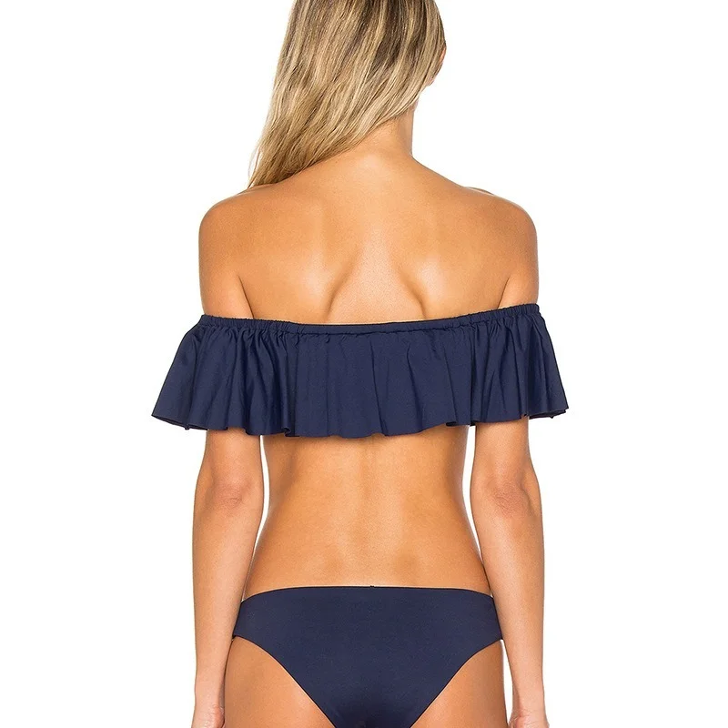 

European and American Style New Women's Split Bikini Swimsuit Cloak One Shoulder Solid Color Ladies Swimwear Bather Swimsuit