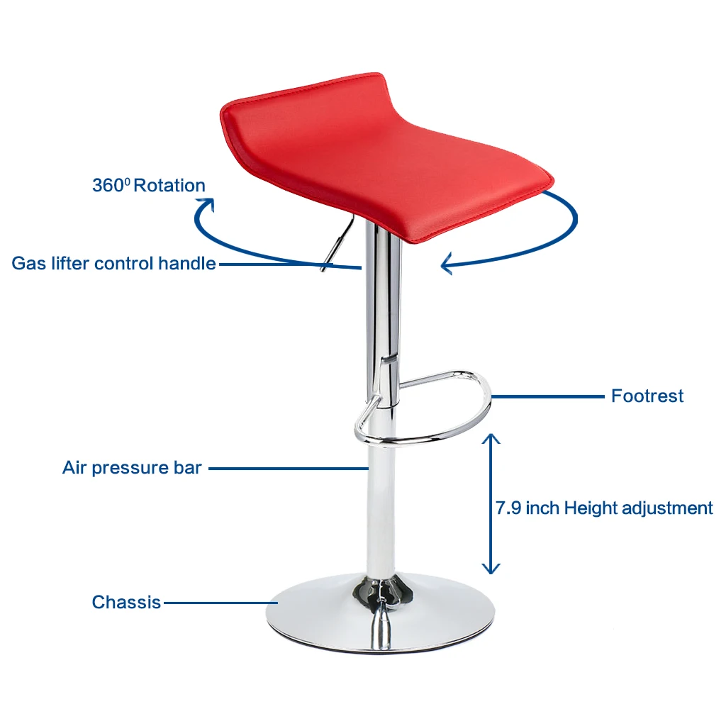 

4pcs Mordern Bar Stool Leather Pub Chair Counter Height Hydraulic Pub Kitchen Counter Chairs