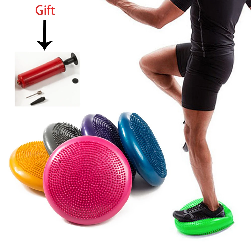 Надувной коврик для йоги двусторонний Массажный массажер ног