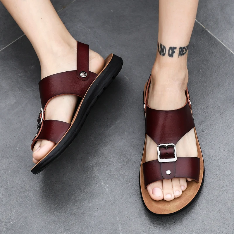 

Summer Shoes Men Beach Sandals Sandale Ete Homme Cuir Sandalen Heren Sandel For Men Sandalias Man Para Hombre Transpirables