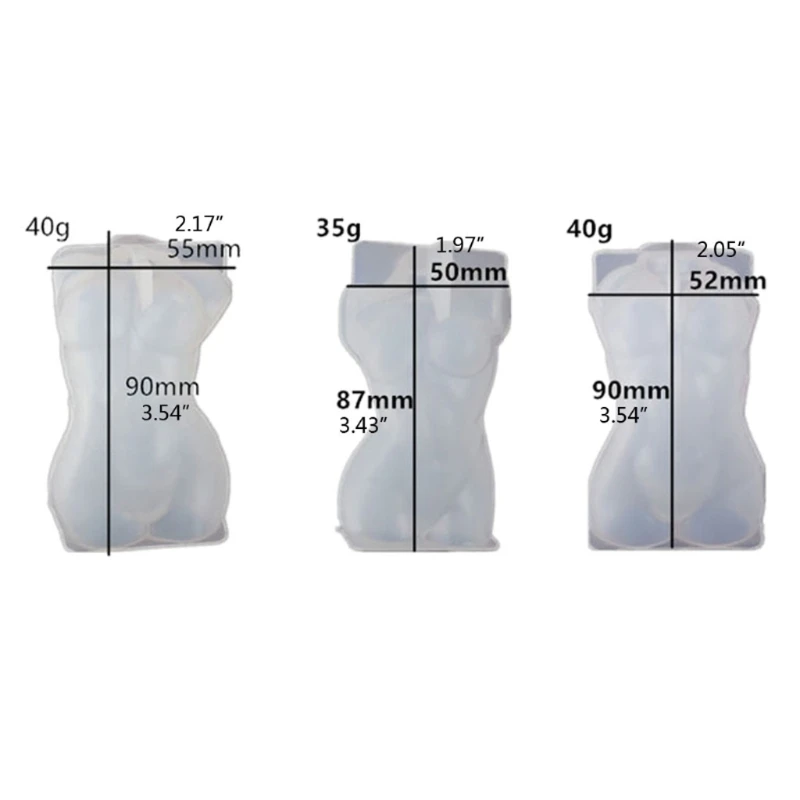 

3Pcs 3D Goddess Body Shape Silicone Mold Sexy Model Body Stand Resin Molds Craft