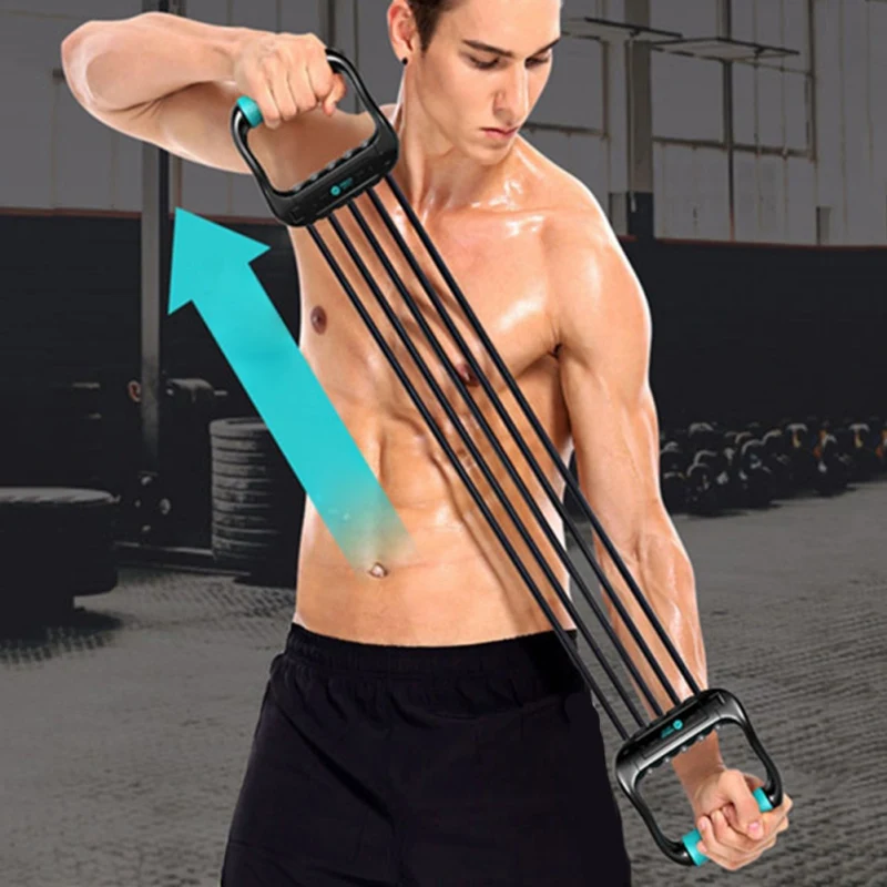 

Эспандеры ралли для груди, Эспандер для фитнеса, тренажерного зала, тренировок, эластичная веревка для мышц, растяжения мышц, спины, рук, сил...