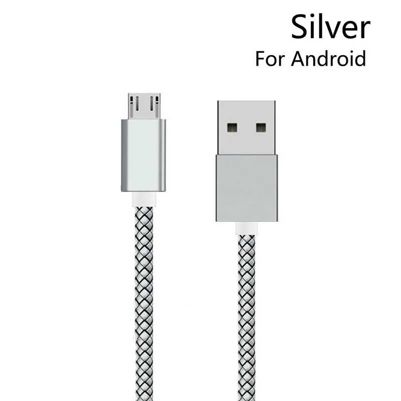 Серебристый 1 м/2 м/3 м кабель зарядного устройства для телефона type C Usb C кабель быстрой зарядки для samsung Galaxy Note A20 A30 A40 A50 A60 A70 A80 M20 M30 A6S Pro - Цвет: Серебристый