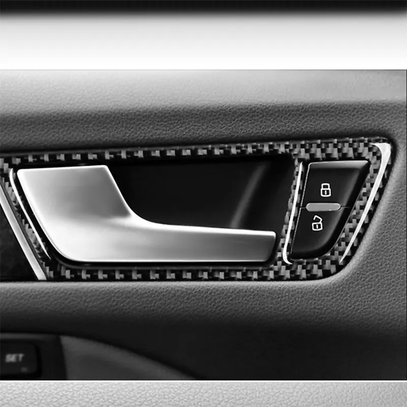 

Carbon Fiber Car Accessories Interior Door Handle Frame Decal Frame Protective Cover Trim Stickers For Audi Q5 SQ5 8R 2010-2018