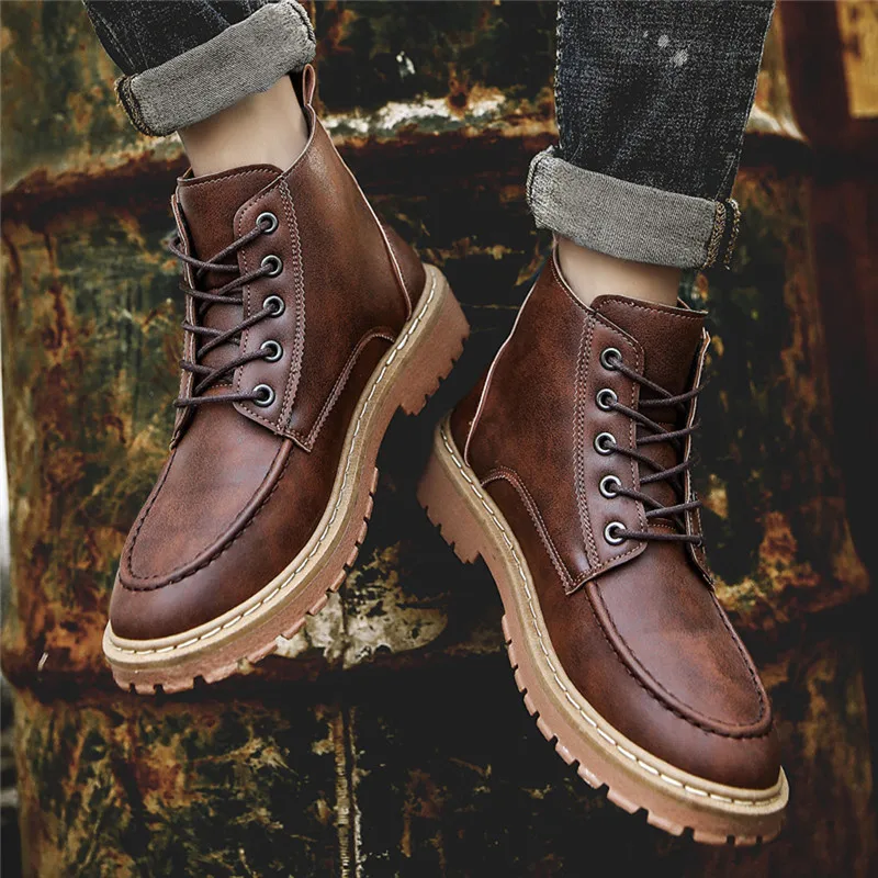 Chaussure homme/зимние мужские модные ботинки в стиле ретро повседневные