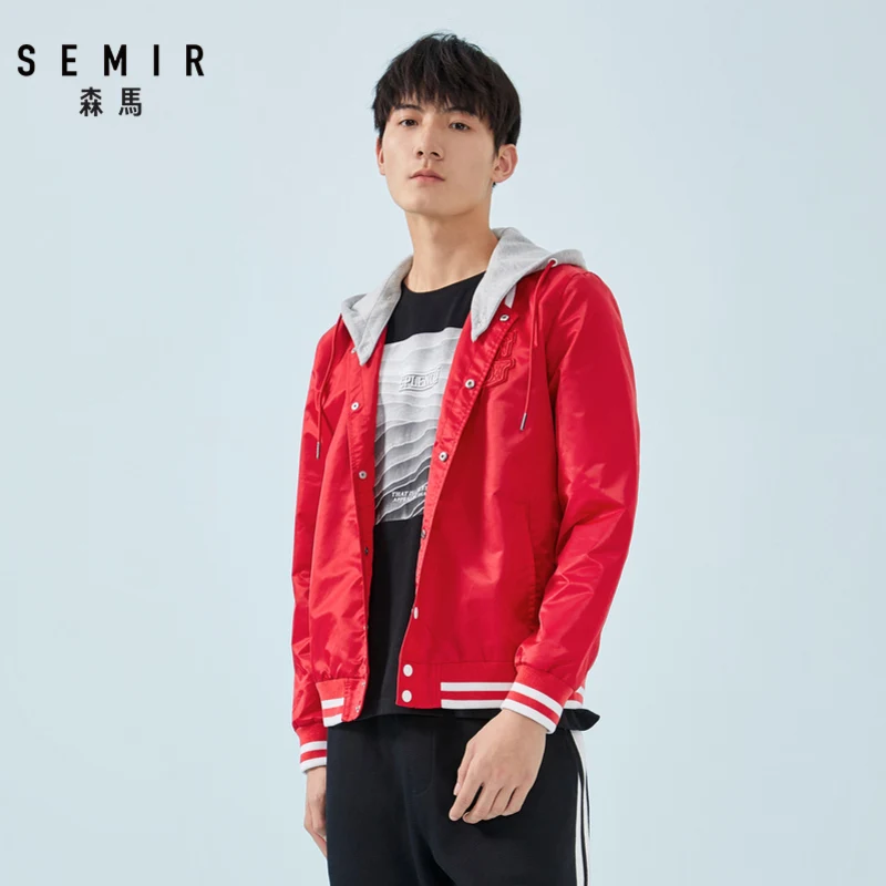 Semir Мужская куртка весна и осень 2019 Новый Контрастность Цвет Бейсбольным