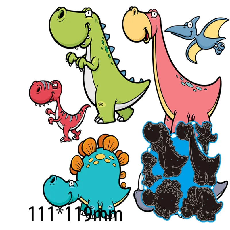 

5PCS/lotDinosaurs Cutting Dies Stencil Die Cut Scrapbooking Craft Stamps 2021New
