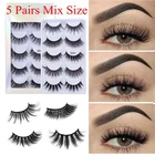 Магнитные ресницы 3D Самоклеящиеся, набор из накладные ресницы из норки, 5 паркомпл.