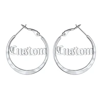 starlord hollow hoop earrings special pattern plated with silvergold color personalized name gift for women pse4713