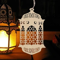 4pcs wooden pendants islam eid ramadan mubarak hollow wooden lantern moon hanging pendtant wooden ramadan hanging decorations