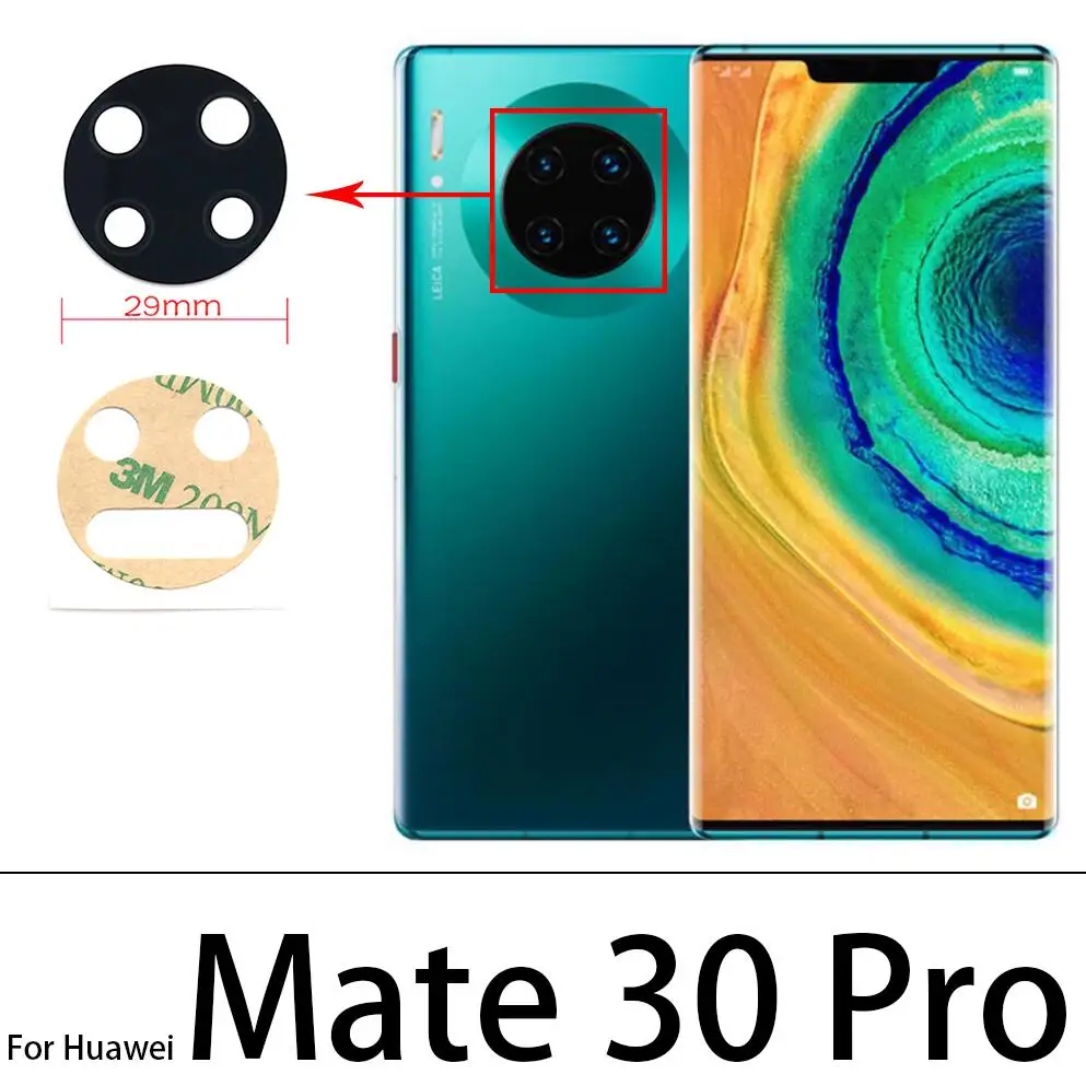Стеклянный объектив задней камеры с клеем для Huawei Mate 10 Lite 20 20X 9 Pro 30 Honor 9i Nova 2i 8 Se