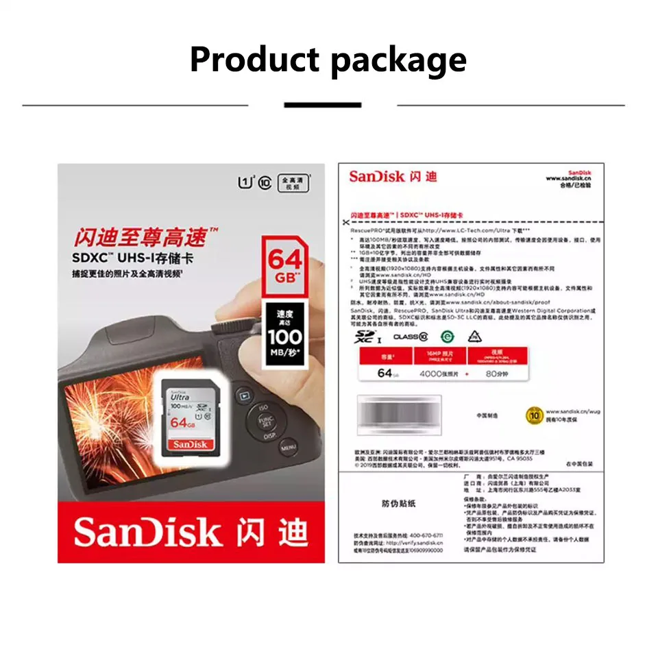 SanDisk Extreme Pro/Ultra SD Card 128GB 64GB 32GB 16GB U3/U1 Memory Card 16 32 64 128 GB Flash Card SD Memory SDXC SDHC