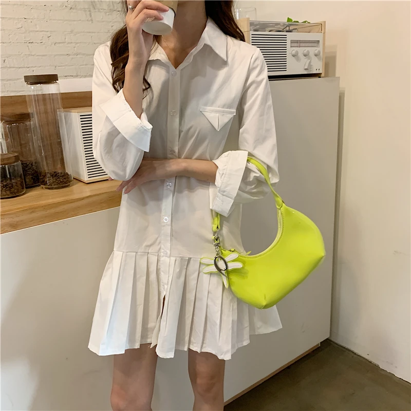

Brand Design Alligator Women Luxury Handbags Small Patent Leather Totes Casual Shoulder Bags Minimalist Armpit Bag With Pendant
