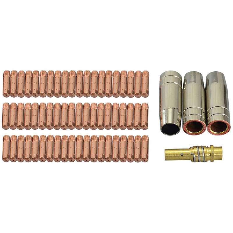 

64Pcs MB15 Contact Tip Gas Nozzle Tip Holder for 15AK Co2 MIG Welding Torch 0.8mm Welding Torch Consumables