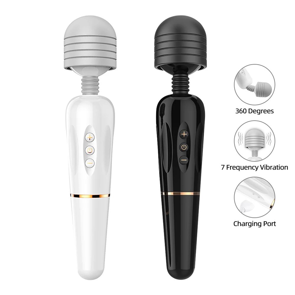 Водонепроницаемый вибратор 7 вибрирующий режим Мощный USB зарядка AV палочка