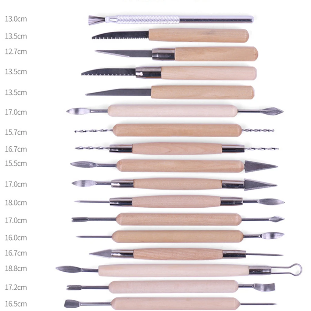 

30pcs Wooden Pottery Sculpting Cleaning Sculpture Tools Clay Carving Modeling Tools Pottery Tools Set