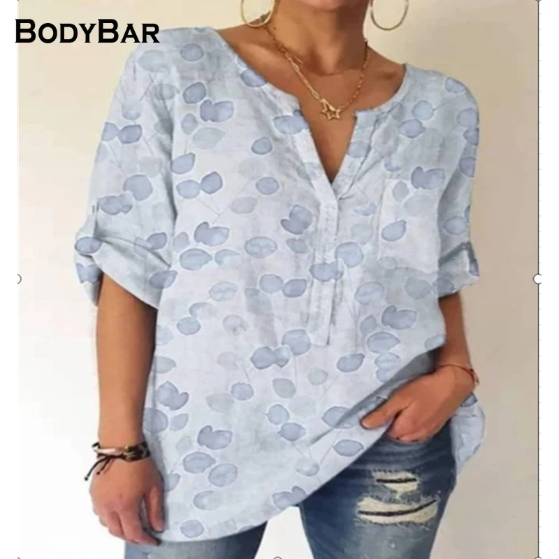 

Chiffon Shirt Spring Pull-sleeve Printed Blusa 2021 New Loose Casual Top For Women Summer Comfort Leisure Blouse Top 3XL Clothes