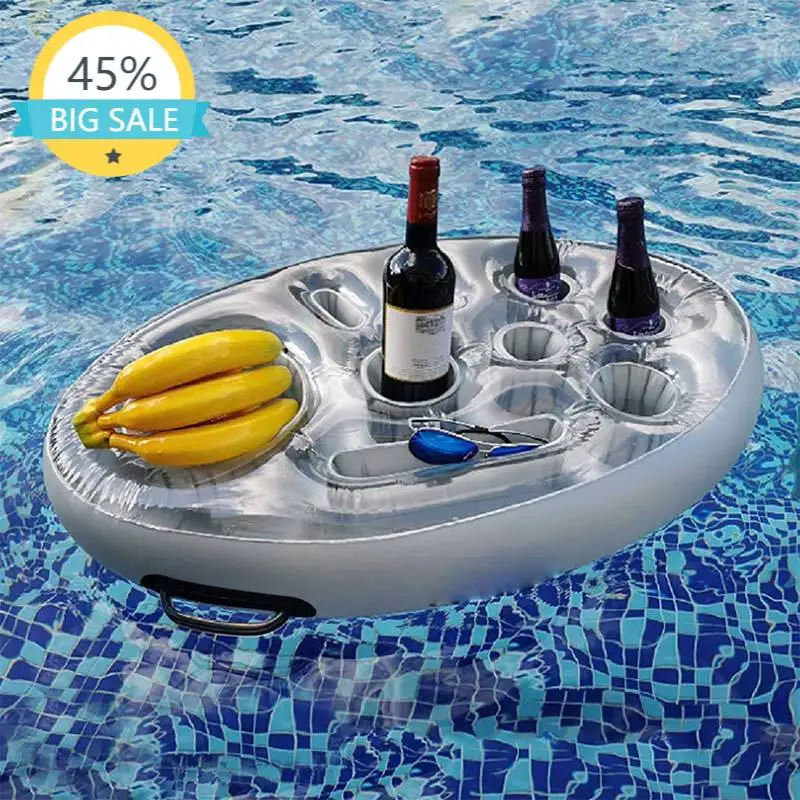 

Inflatable Floating Drink Holder with 8 Holes Large Capacity & Transparent Material,Accessories for Pools & Hot Tub