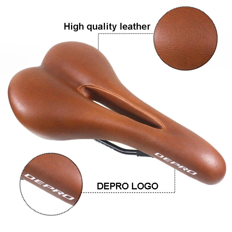 Ретро велосипедное седло полое из искусственной кожи винтажное сидение Custion