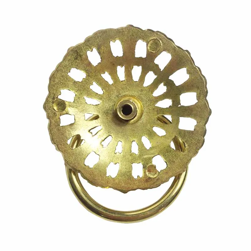 Золото Мебельная ручка латунь Кухня круглая для ящика шкафа тянуть полые