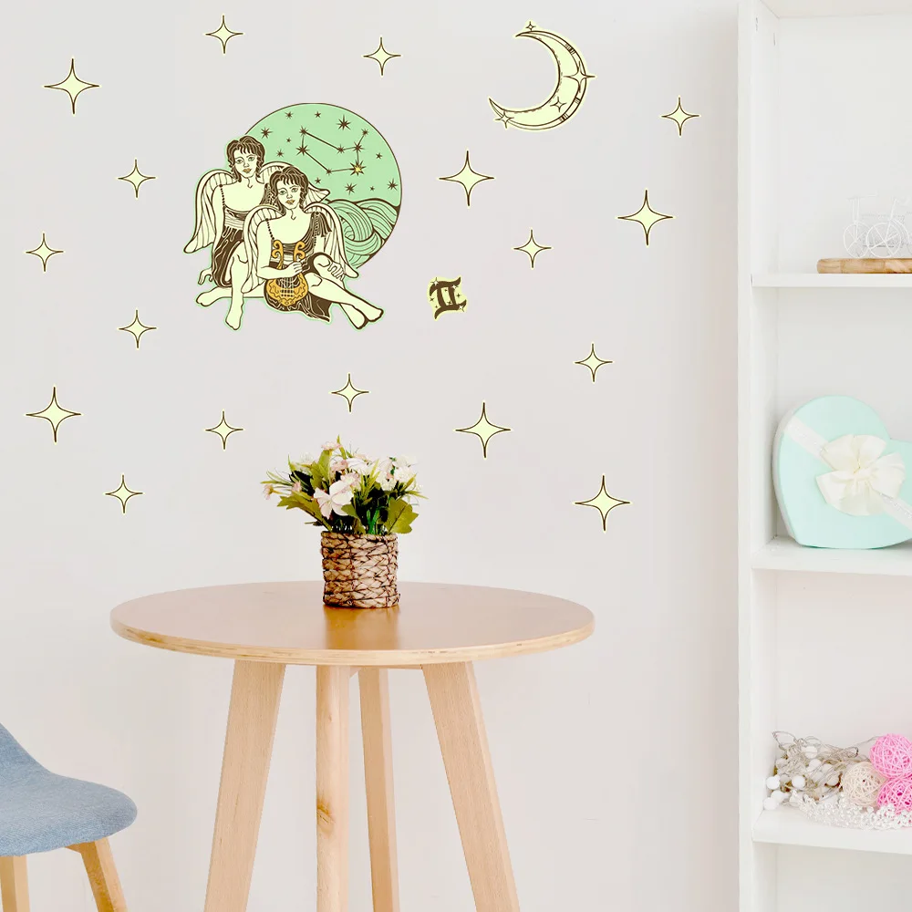 Светящаяся наклейка Funlife настенный стикер с 12 созвездиями для мальчиков-Gemini