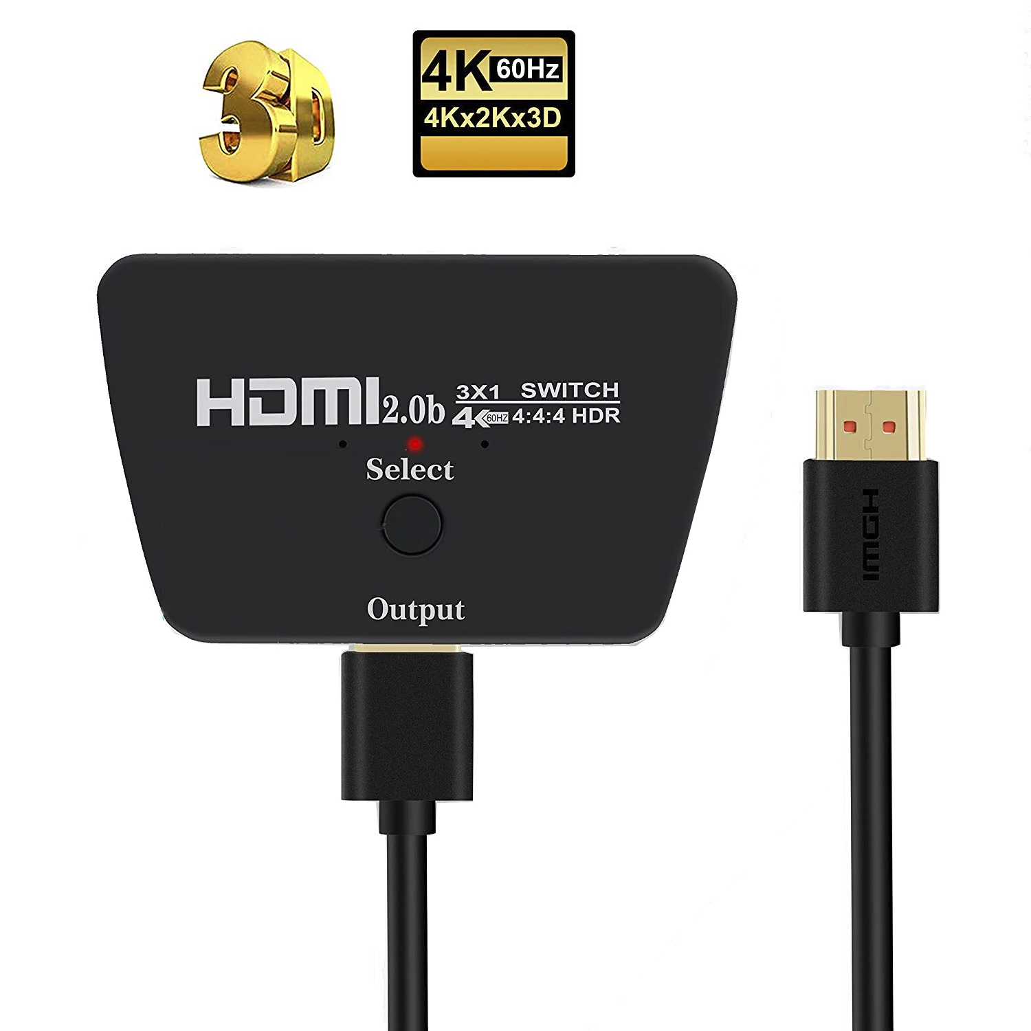 3-портовый Переключатель HDMI 4K @ 60 Гц HDMI2.0 3D HDCP2.2 HDR для ТВ Fire Stick HDTV PS4 игровые консоли