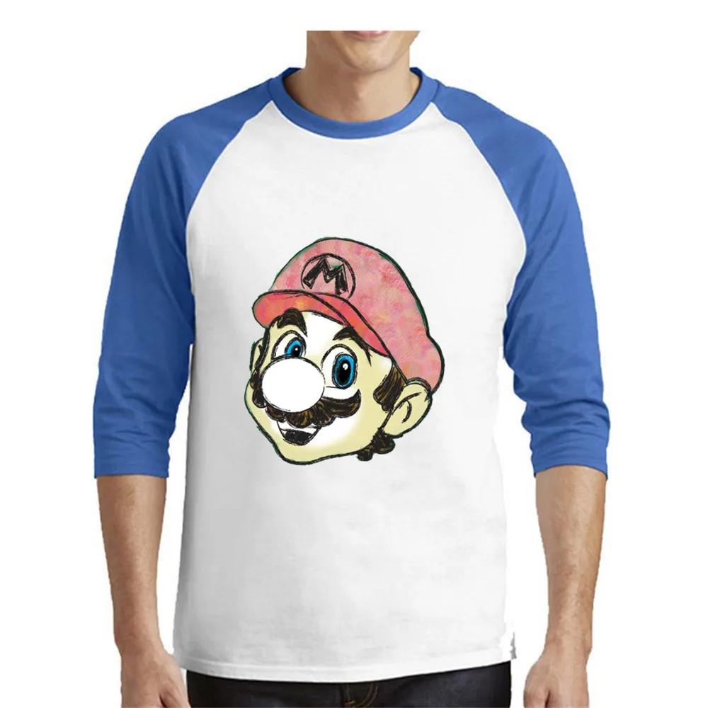 Мужская футболка для футбола белая в стиле хип хоп с рукавом Три четверти из 100%