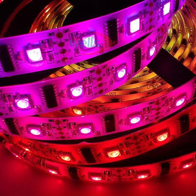 Светодиодная Пиксельная полоса 5 в постоянного тока 1 м/5 м LPD8806 5050 RGB 32/48/52/60