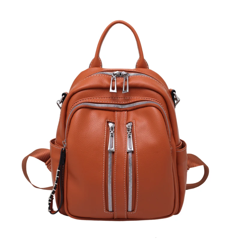 

Рюкзак женский, из искусственной кожи, на двойной молнии