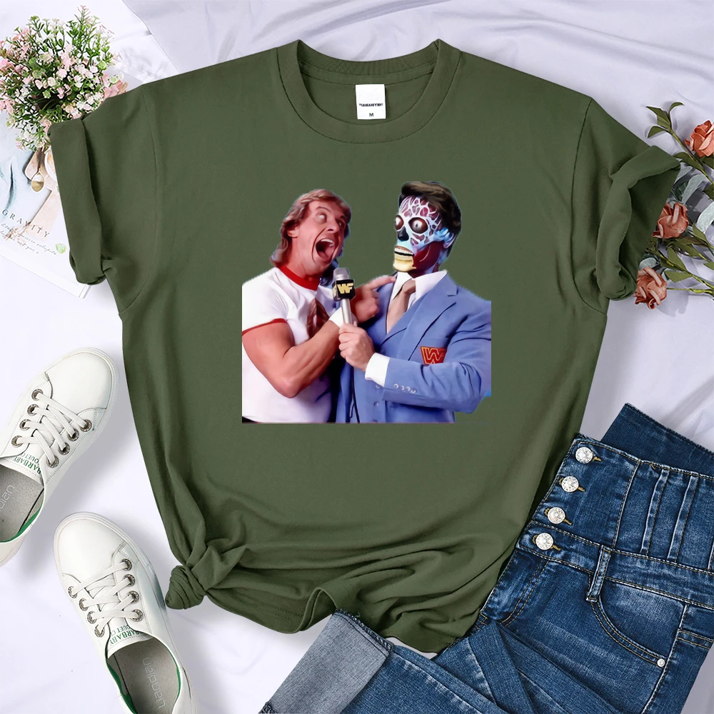 Футболка женская хлопковая с принтом они живые | Женская одежда