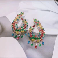 hibride luxury romantic water drop design zirconia drop earrings for women fashion party brincos boucles d oreille femme e 454