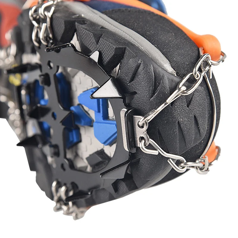 Ледяные Шипы скобы снежные захваты для обуви Нескользящие 12 шипов безопасная