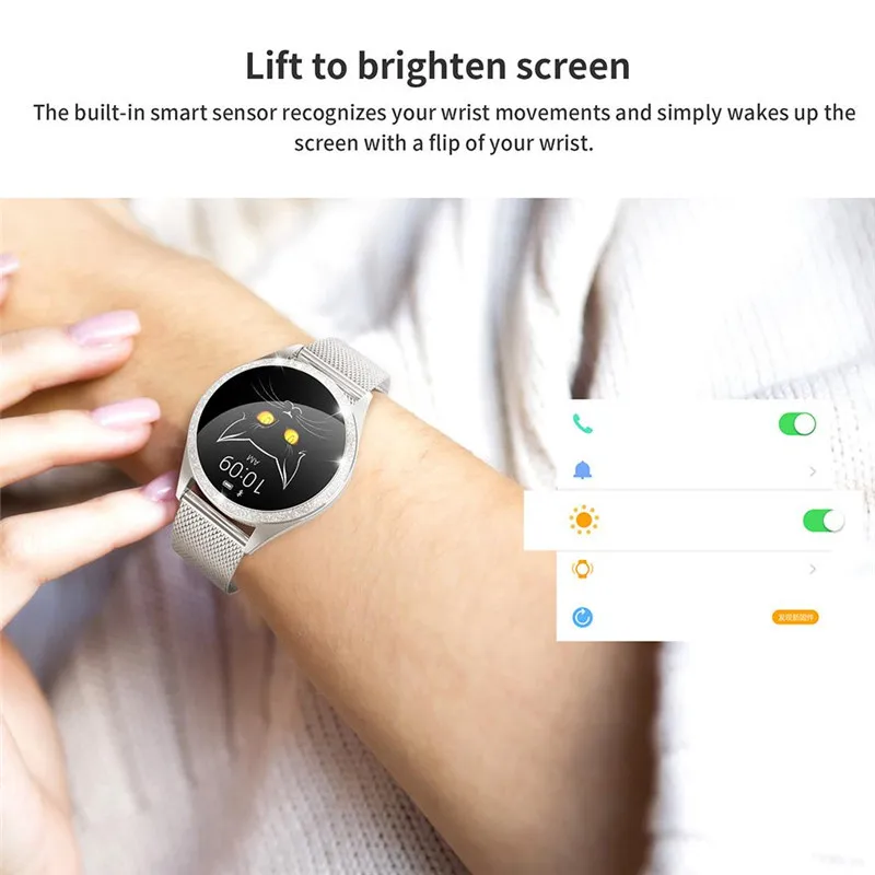 KW20 Водонепроницаемый дамы Smartwatch Модные Смарт часы с монитором сердечного ритма