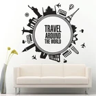 Путешествия по всему миру стильные настенные виниловые наклейки украшения города путешествия тематические наклейки уникальный дизайн постер для путешествий HY2001