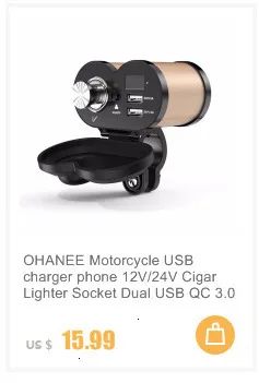 OHANEE moto rcycle USB зарядное устройство для телефона 12 В/24 В разъем прикуривателя Dual USB moto зарядное устройство светодиодный вольтметр Водонепроницаемый автомобильный стиль