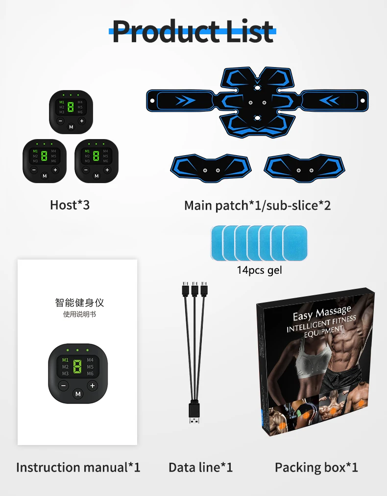 

Eletric Muscle Stimulator ABS Muscle Stimulator Electric Abdominal Muscle Belt EMS Muscle Trainer for Body Massage Relaxation