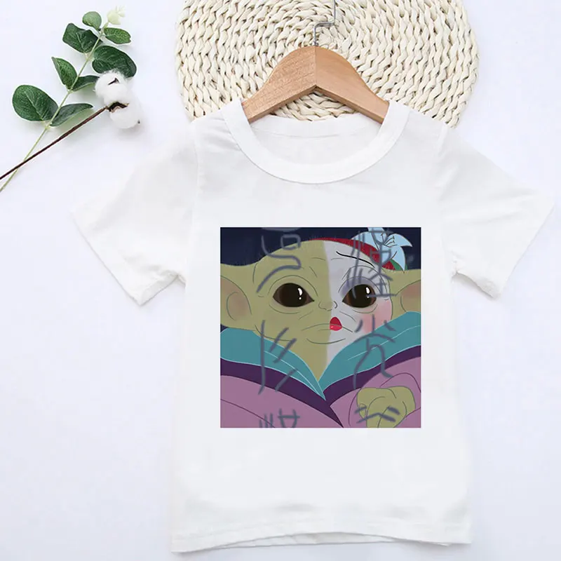 Новинка футболка в стиле Харадзюку для малышей йода летний детский костюм