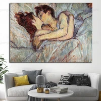 modern print canvas painting bed couple kissing romantic couple wall art picture home decoration living room posters and prints