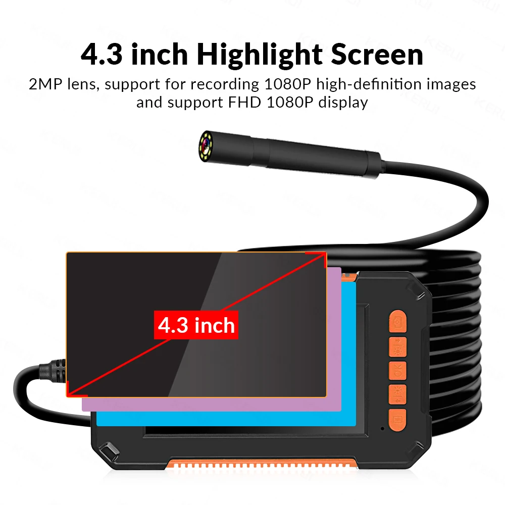 Камера-Эндоскоп KERUI IP67 камера-бороскоп диаметром 8 мм ЖК-экран 1080 дюйма 4 3 P ручной