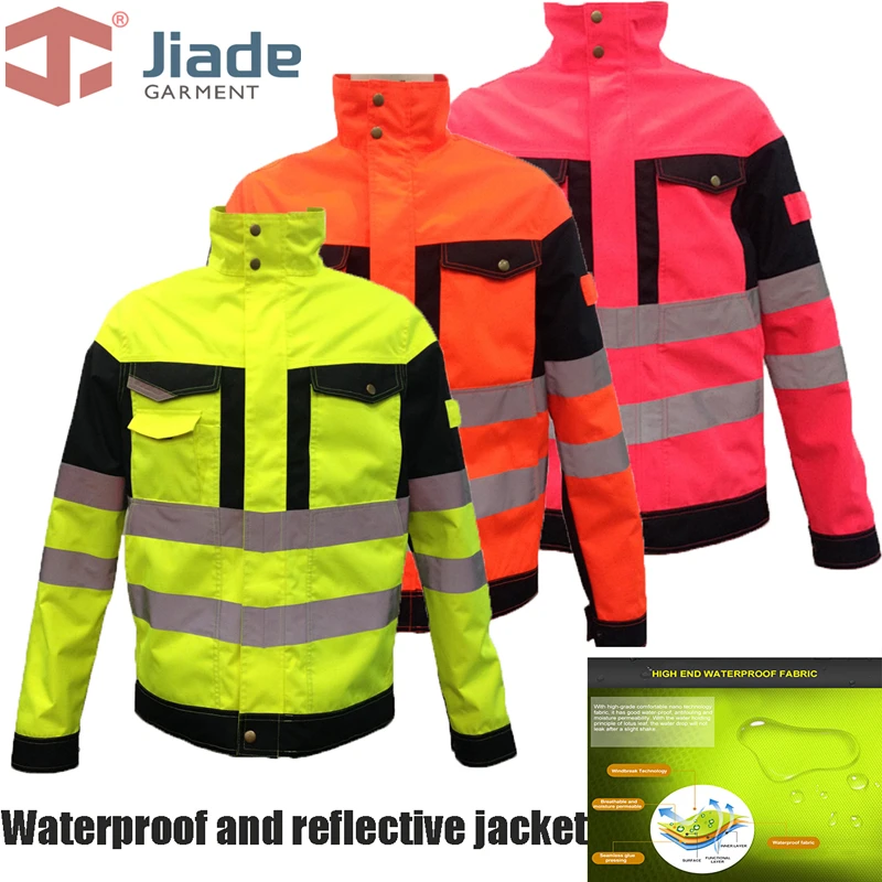Мужская Рабочая куртка светоотражающая с высокой видимостью водонепроницаемая водонепроницаемое пальто