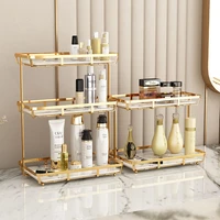 golden light luxury bathroom shelf cosmetic storage rack multi layer toilet bathroom shelf organizer holder shelves and supports