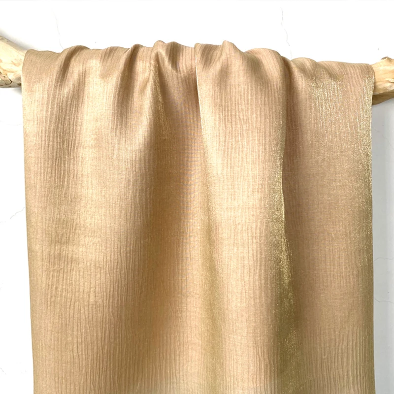 Высококачественная плиссированная ткань для костюма из шелка и конопли с