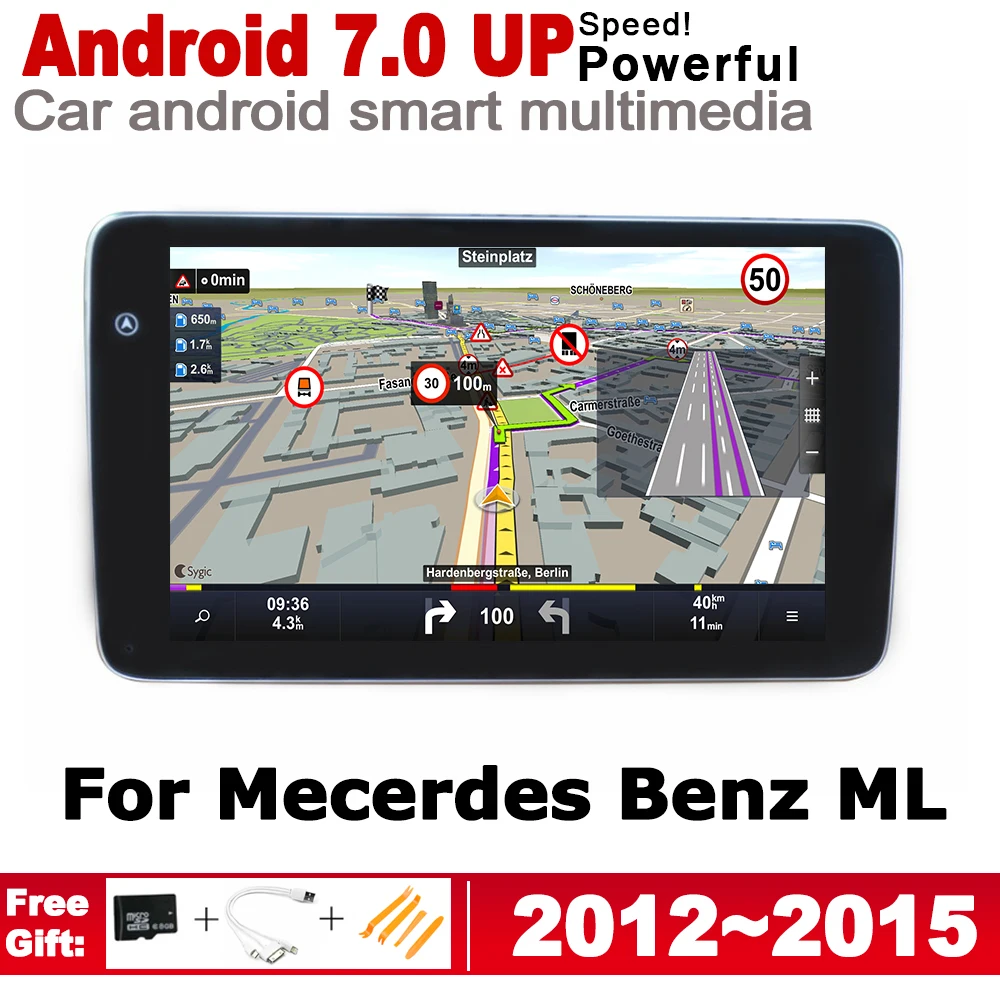 Экран стерео Android 7 0 Автомобильный GPS Navi карта для Mecerdes Benz ML 2012 ~ 2015 NTG оригинальный