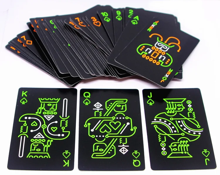 Texas Hold'em креативные светящиеся флуоресцентные игральные карты развлечения пари Темный светящийся общежитии ночной Тур игры на открытом воздухе