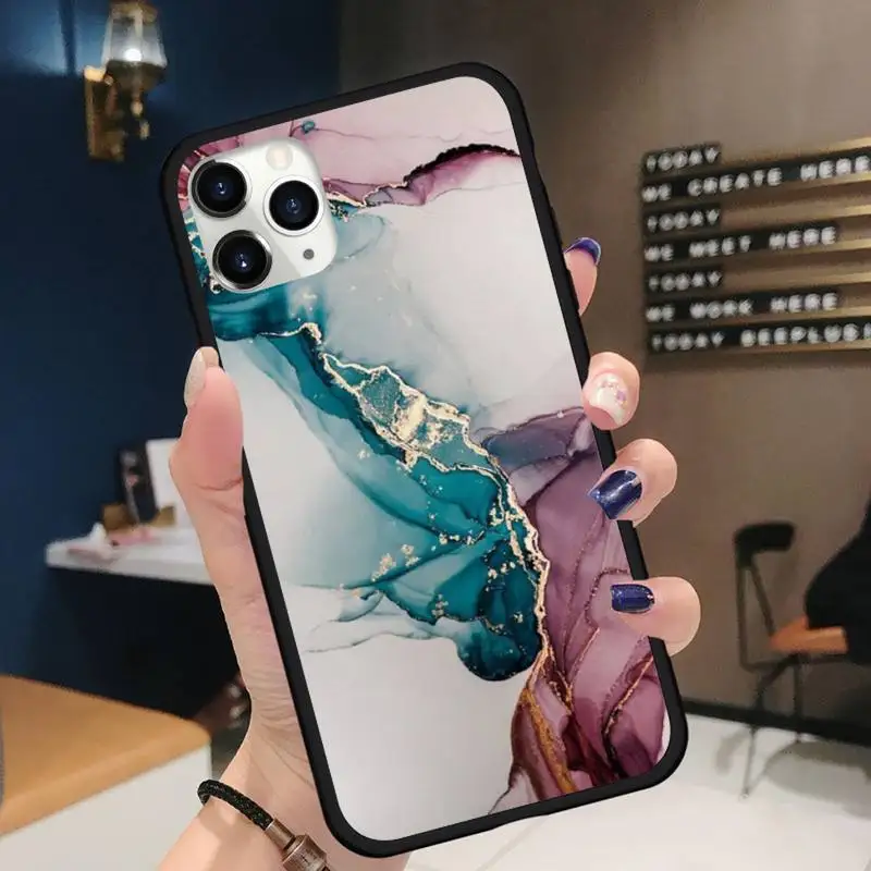 

Colorful texture marble Phone Case for iPhone 11 12 pro XS MAX 8 7 6 6S Plus X 5S SE 2020 XR Soft silicone Funda shell capa